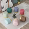 Chair Covers Ottoman Set Round Velvet Footrest Modern Vanity Stool Seat Footstool Shoe Storage Cabinet Bedroom Living Room