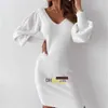 Kleid Puffärmel Frauen Mode Rock sexy Mädchen Halfter Kleid V-Ausschnitt süßes Retro