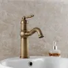 Badezimmer-Waschtischarmaturen, antiker Messing-Wasserhahn, Einhebelmischer, lange Öffnung, drehbar, für Waschbecken, Mischbatterie A-047