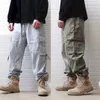 Mäns byxor Spring Fashion Cargo Men's Casual Loose Baggy Trousers Tactical Retro Joggers Streetwear Hiphop Plus Size Clothing