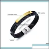 Bracelets de charme Style Hommes Continuez à aller en cuir noir Accessoires inspirants Bracelet pour hommes Bijoux de mode Cadeaux O5Yxm Bracel Ottdr