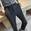 Men's Suits 2022 Men's Fashion Ice Silk Fabric High-quality Casual Pants Formal Cotton Business Suit High Elastic Slim Fit Trousers