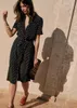 Robes Femme Franch Sezane Vintage Polka Dot Lace Up Shirt Dress9723333