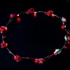 Decorative Flowers LED Lights Christmas Wreath Decoration Glowing Hair Headband Wedding Party Crown Flower