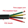 Lighting Accessories 26/24/22/20AWG2/3/4/5/6/10/8/12/14 Core PVC Sheathed Copper Wire Conductor Electric RVV Cable Black Soft