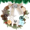 Dekoratif çiçekler Noel çelenk ön kapı dekor rattan şubesi pamuk top çamı koni çuval bezi bowknot askı çelenkleri için