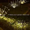 Solar Fireworks Light Waterdichte LED LED Landschap Lichten Creatief Kerstdecor voor tuin Courtyard Lawn 2022