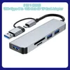 Câble Hub USB-C 5-en-1, adaptateur type-c vers alimentation, 3 ports USB, connecteur de lecteur de carte SD TF