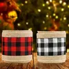 Christmas Fall Crafts Decoration Wired Edge Ribbons Black White Buffalo Plaid Ribbon for DIY Gift Wrapping RRA365