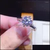 Cluster Rings Cluster Rings Sier 925 Original 2 Diamond Test Past D Color Moissanite Twist Ring White Gold Plating Brilliant Cut 8mm DHTFQ