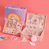 Jewelry Pouches Girls Hairpin Headdress With Storage Box Children's Hair Accessories Girl Baby Lovely Birthday Gift Set