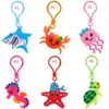 Creative Ocean Animal Cartoon Keychains PVC Keychain Luggage Decorative Key Chain Christmas Gift Keyring