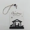 Créatif nouvelle décoration de noël en bois pendentif artisanat maison fête décor de noël SN26