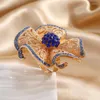 Cluster Rings Luxury Big Flower Zircon Women Jewelry Classic Hollow Gold Color Adjustable Ring Female Gifts