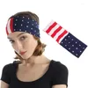 Pinces à cheveux unisexe drapeau américain coton Turban bandeaux pour femmes USA étoiles rayures arc bandeau bandeaux Bandana bandeau accessoire