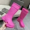 Men Women Rain Boots Designers Boot Drica Bottled Non Slip Rubber Rubber Platform Bootie Fashion Knight Boot Color مع Box 36-456168075