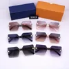 Sunglasses for Men Womens Glasses Frameless Rectangular Coated Sunglass Women Luxury Eyeglass Alloy Square Classic Unisex Eyeglasses Eyewear with Boxes