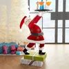 Decorative Objects Figurines Resin Santa Claus Statues Holding Snack Tray Human Waiter Sculpture Craft Christmas Figurine Cake Dessert Stand Fruit Plate 221031