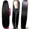 1040inch Long Straight Perruque Cheveux Humain Wigs Brazilian Remy Hair 13x4 Glueless Spets Front Human Plucked97476196927814