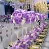 Faux blommor grönare gipsophila rose artificiellt blommor arrangemang bord centerpieces boll bröllop båge bakgrund dekor rad party layout 221031