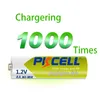 Original PKCELL 14550 14500 Batteri 1.2V NIMH Uppladdningsbara 2600mAh -batterier återvinner laddning 1000 gånger