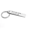 Family Drive Safe Car Key Chain Party Favor Style de mode Porte-clés en acier inoxydable Creative RRA381