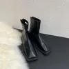 Stiefel Square Toe Damen Knöchel 2022 Ankünfte Schwarz Braun Beige Khaki Grün Flache Low Heels Herbst Frühling Socken Booties 35-39