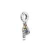 Beads 2022 Spring Two-tone Birthday Candle Dangle Charms Fits Bracelet 925 Sterling Silver DIY Jewelry Making Kralen