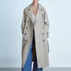 Women's Trench Coats Autumn Clothing Retro Casual Loose Double-breasted Fashion Overknee Coat