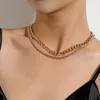 Choker Rope AB Doppelschichtige Halskette Damen Mode Punk Casual Accessoires