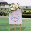 Faux Floral Greenery Custom 50CM Wedding Welcome Sign Flowers Fake Artificial Props Marriage Party Arch Decor Hanging Garland Window Display 221031