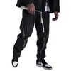 Men's Pants Men Casual Techwear Streetwear Joggers Zipper Black Harem