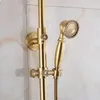Bathroom Shower Sets Luxury Antique Brass Carving Rainfall Faucet Mixer Tap With Tub Bath & Set Bathtub