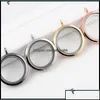 Lockets halsband hängsmycken smycken legering runt flytande hänge för kvinnor män po levande minnes glas charm halsband fashi dhk otjsk