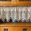 Curtain 1Pc Vintage Crocheted Cotton Thread Curtains Cabinet Cafe Small For Kitchen/For The Room 180x38cm