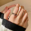 Cluster Rings JWER Elegent Crystal Love Heart Hollow Open For Women Couple Gold Color Exquisite Ring Luxury Fashion Jewelry Gifts