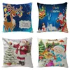 Kussen Merry Christmas Cover Cartoon Santa Claus Print Case Xmas Gifts Home Decor Office Sofa Throw 45x45cm