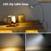 Tischlampen Augenschutz LED-Lampe 395 nm UV-Licht Lila Flexibler Schreibtisch mit Klemme USB-Clip auf Schlafzimmer Nachtbeleuchtung