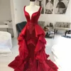 Tassel Mermaid Evening Dresses Spaghetti Strap sweetheart Ruffles Overskirt prom Gowns Beaded vestidos de festa