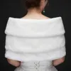 Ivory Faux Fur Ribbon Tie Shawls Sleeveless Wrap and Shrug for Evening Dress Autumn/Winter Stoles Warm Capelet for Ladies