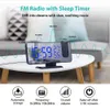 Skrivbordklockor LED Digital Projection Alarm Electronic With FM Radio Time Projector Bedroom Bedside Mute 221031