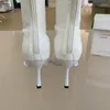 Boots Knee High For Women Black White Brown Pointed Toe Thin Heels 2022 Arrivals Back Zipper Sock Stretch Woman