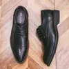 Dres Shoe Sarı Resmi Erkekler Giyinme Ayakkabı Tam Brogue İngiliz Düğün Takım Ofis Randevu Yüksek Topuklu Ayakkabı 220723