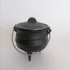 Party Decoration Witch Halloween 3 '' Cast Iron Cauldron med lock och handtag för rökelse Smudge -kit altar Ritual Burning Holder