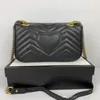 Marmont Bag Love Heart v Wave Pattern Satchel Shoulder Chain Handbags Crossbody Purse Lady Leather Classic Style Tote s 22-13-6cm