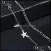 Anklets High Quality Fashion Pentagram Double-Layered Anklet Bracelet Designer Jewelry Women Drop Delivery 2021 Mjfashion Dhu Otrqd