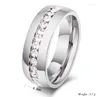 Anneaux de mariage son et le sien femmes bijoux de mode princesse coupe or blanc acier inoxydable 5A CZ zircone bande hommes Couple bague ensemble