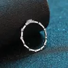 Серебряное 925 Оригинальный блестящий 01 CT Diamond Test Phate D Color Moissanite Four Claws Gemstone Кольцо для девочек свадебные украшения
