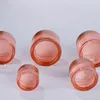Różowy szklany słoik butelki kosmetyczne okrągłe ręce butelka do opakowania 5-100 g z różowym złotym czapką