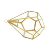 Jewelry Pouches Gold Wall Hanging Glass Geometric Terrarium Modern Indoor Opening Polyhedron Diamond Teardrop Shape Planter Pot